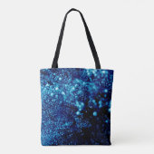 Blauwe glitters Abstract Bevroren bubbels Monogram Tote Bag (Achterkant)