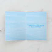 Blauwe Glitters en bont schaatsen op Kerstboom Kaart (Binnen)