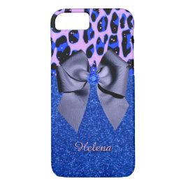 Blauwe glitters en luipspafdruk Case-Mate iPhone case