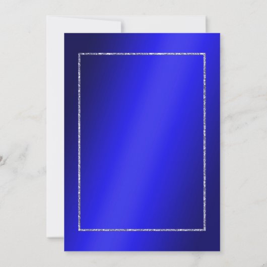 Blauwe glitters en vogelballonnen kaart (Achterkant)