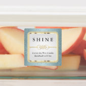 Blauwe Glitters en Wit Labels (Aangebracht)