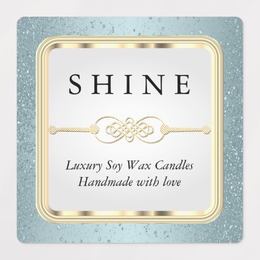 Blauwe Glitters en Wit Labels (Design 1)