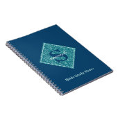 Blauwe Glitters Monogram Bible Studie Notitieboek (Rechterzijde)