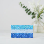 Blauwe glitters Sparkles Texture Visitekaartje (Staand voorkant)