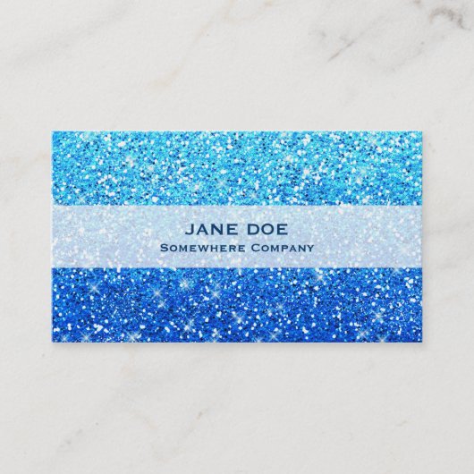 Blauwe glitters Sparkles Texture Visitekaartje (Voorkant)