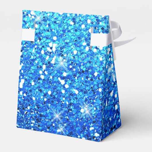 Blauwe Glitters Sparkles Textuur Bedankdoosjes (Achterkant)