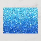 Blauwe Glitters Sparkles Textuur Briefkaart (Voorkant)