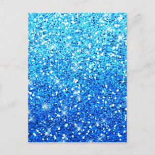 Blauwe Glitters Sparkles Textuur Briefkaart