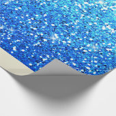Blauwe Glitters Sparkles Textuur Cadeaupapier (Hoek)