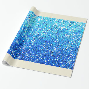 Blauwe Glitters Sparkles Textuur Cadeaupapier