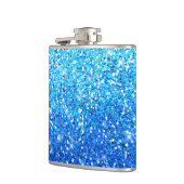 Blauwe Glitters Sparkles Textuur Heupfles (Links)