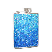 Blauwe Glitters Sparkles Textuur Heupfles (Rechts)