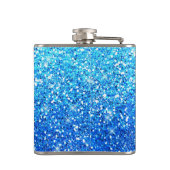 Blauwe Glitters Sparkles Textuur Heupfles (Achterkant)