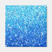 Blauwe Glitters Sparkles Textuur Magneet (Voorkant)