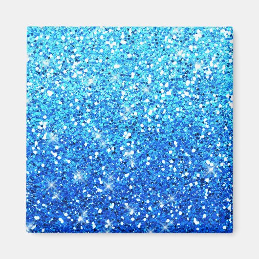 Blauwe Glitters Sparkles Textuur Magneet (Voorkant)