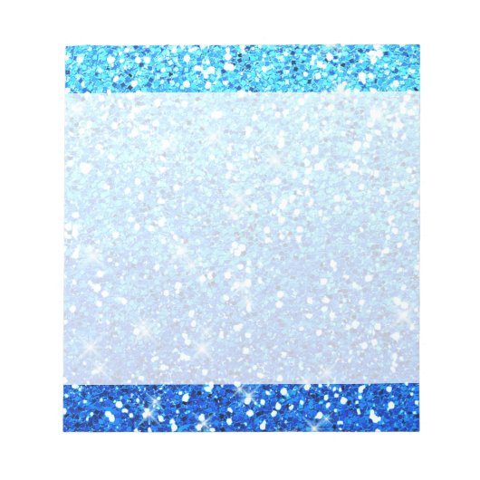Blauwe Glitters Sparkles Textuur Notitieblok (Voorkant)
