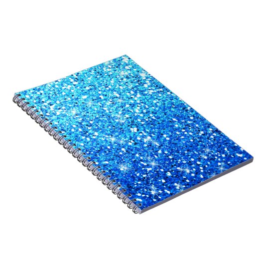 Blauwe Glitters Sparkles Textuur Notitieboek (Rechterzijde)