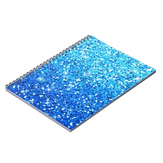 Blauwe Glitters Sparkles Textuur Notitieboek (Linkerzijde)