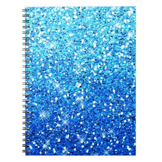 Blauwe Glitters Sparkles Textuur Notitieboek (Voorkant)