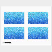 Blauwe Glitters Sparkles Textuur Rechthoekige Sticker (Vel)