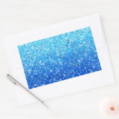 Blauwe Glitters Sparkles Textuur Rechthoekige Sticker (Envelop)