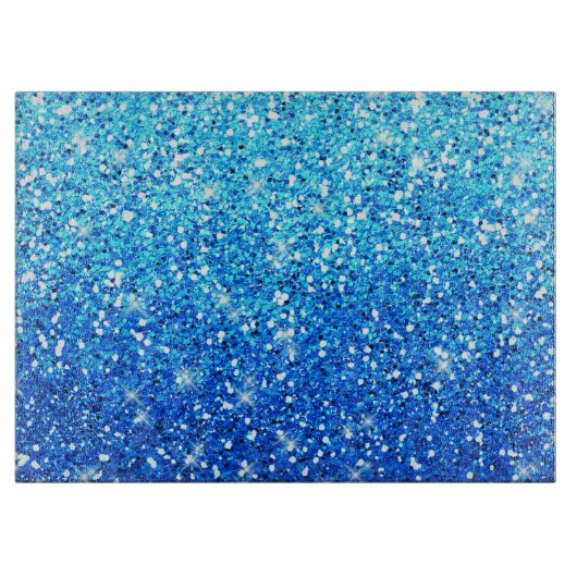 Blauwe Glitters Sparkles Textuur Snijplank (Voorkant)