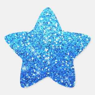 Blauwe Glitters Sparkles Textuur Ster Sticker