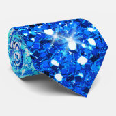 Blauwe Glitters Sparkles Textuur Stropdas (Opgerold)