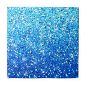 Blauwe Glitters Sparkles Textuur Tegeltje (Voorkant)