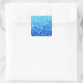 Blauwe Glitters Sparkles Textuur Vierkante Sticker (Tas)
