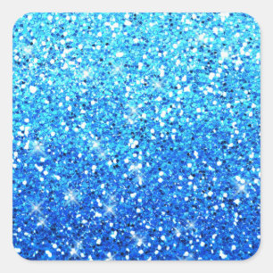 Blauwe Glitters Sparkles Textuur Vierkante Sticker