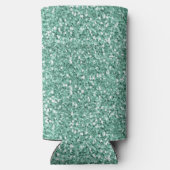 Blauwe glitterspleet seltzer blikjeskoeler (Achterkant)