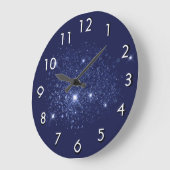 Blauwe glittersplepel grote klok (Hoek)