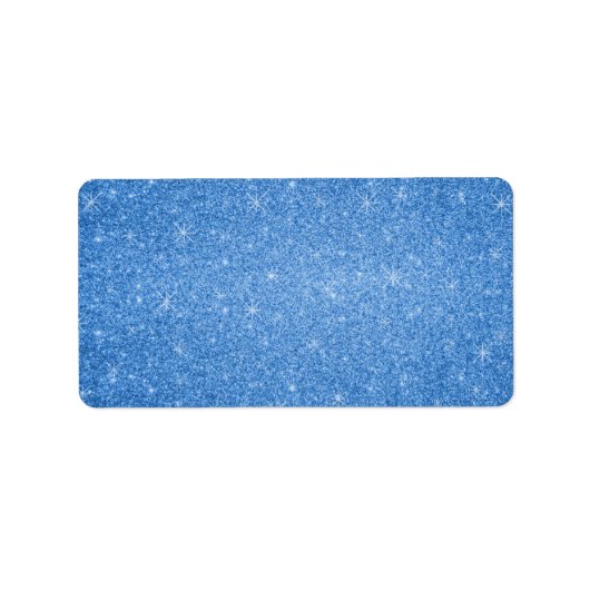 Blauwe glittersterren etiket (Voorkant)