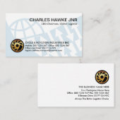 Blauwe globale richtingspijlen visitekaartje (Voorkant / Achterkant)