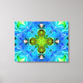 Blauwe gloed Abstract Canvas Afdruk