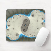Blauwe gloed - Fractal Mousepad Muismat (Met muis)