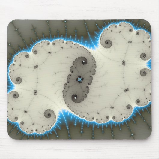 Blauwe gloed - Fractal Mousepad Muismat (Voorkant)