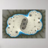 Blauwe gloed - Fractal Poster (Voorkant)