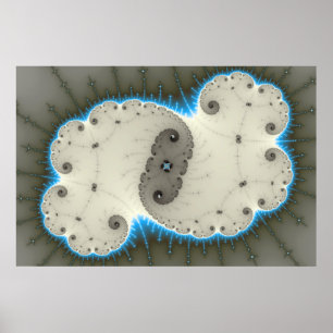 Blauwe gloed - Fractal Poster