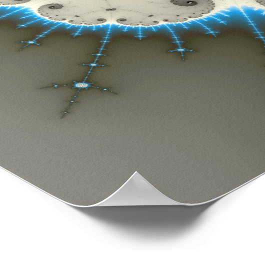 Blauwe gloed - Fractal Poster (Hoek)