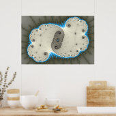 Blauwe gloed - Fractal Poster (Keuken)