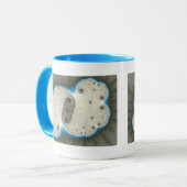 Blauwe gloed - Fractale Mok (Voorkant links)