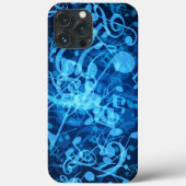 Blauwe gloed Muzieknoten Case-Mate iPhone Case (Achterkant)