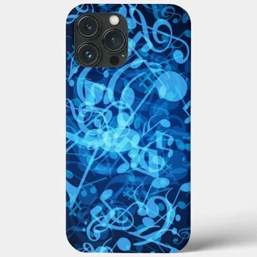 Blauwe gloed Muzieknoten Case-Mate iPhone Case (Achterkant)