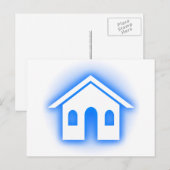 blauwe gloed thuis briefkaart (Voorkant / Achterkant)