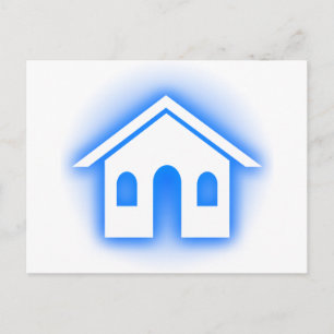 blauwe gloed thuis briefkaart