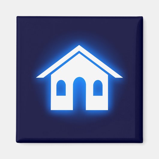 blauwe gloed thuis magneet (Voorkant)