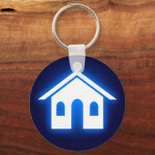 blauwe gloed thuis sleutelhanger (Voorkant)