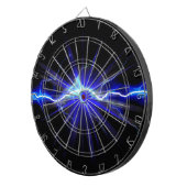 Blauwe gloeiende bliksem of elektriciteit dartbord (Voorkant Rechts)